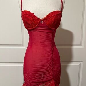 Victoria's Secret Red Lace Chemise